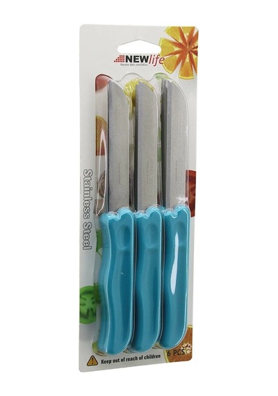 6pcs Meyve Bıçak Renkli Plastik Saplı Bx40