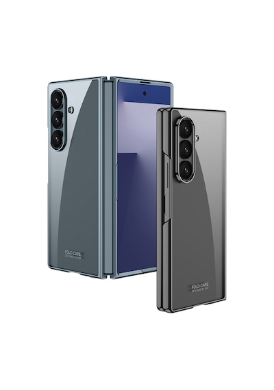 Subutu Galaxy Z Fold 7 Kılıf Zore Full Camlı Kıpta Kapak - Gri-yeşil Gri