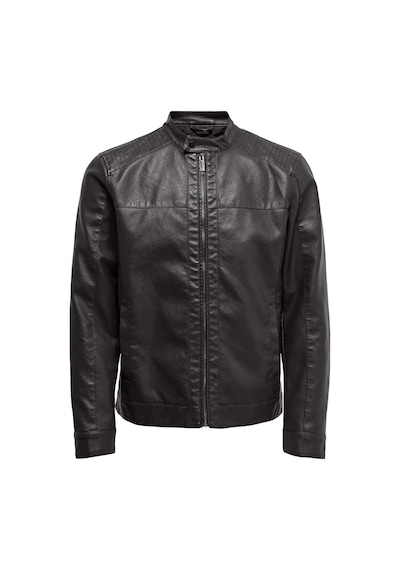 Only & Sons Erkek Onsmıke Deri Ceket 22012339 Siyah