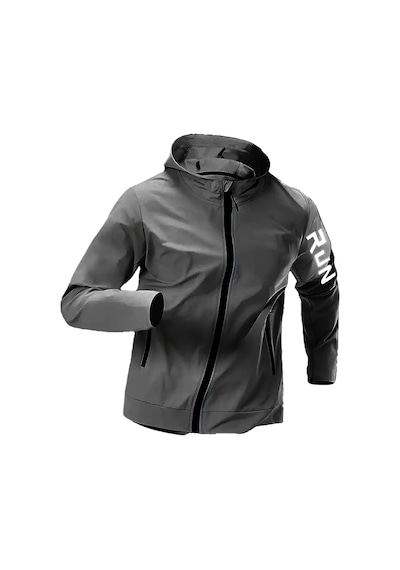 Ghassy Co.erkek Sportif Run Baskılı Rüzgar Ve Su Geçirmez File Astar Yürüyüş Spor Fitness Yağmurluk Füme