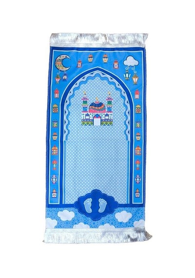 Çantalı Çocuk Seccadesi - Oğlumun Seccadesi Mavi