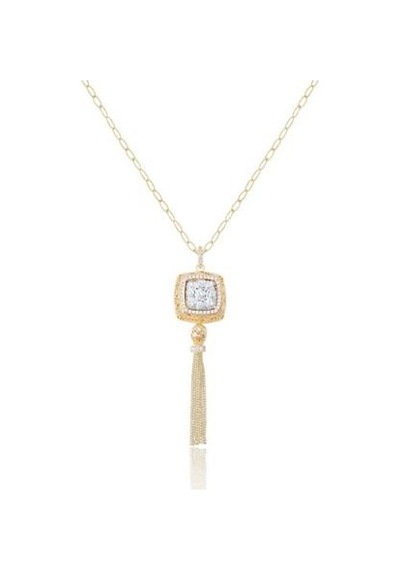 Diamond Line-Gülaylar - Sarı Beyaz Altın 14 Ayar Trend Kolye N11.25436