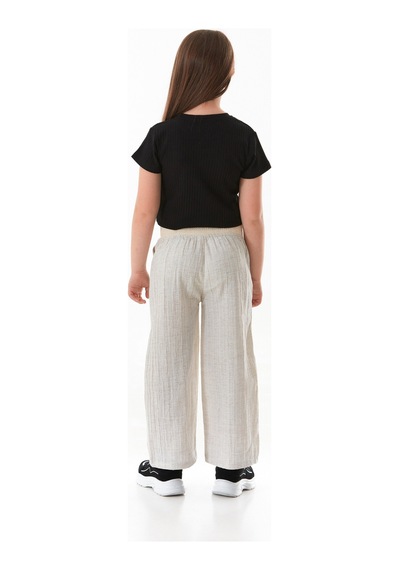 Fullamoda Beli Lastikli Krep Kumaş Cepli Kız Çocuk Pantolon 25mcck254217382-bej Bej