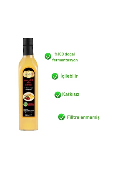 Hanzade Bitkisel Zencefilli Alıç Sirkesi 500 ML