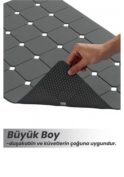 Aqua Luxe Kaydırmaz Duş&banyo Matı / Duşakabin Ve Küvet Paspası Antrasit - Gri