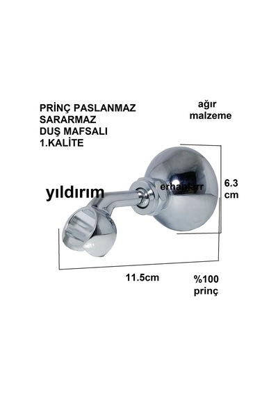 Duş Mafsalı Prinç Banyo Fiskiye Oturağı Metal 1K