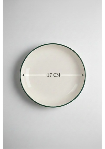 6'lı Toledo Kase 17cm Rim Yeşil Rinart Krem