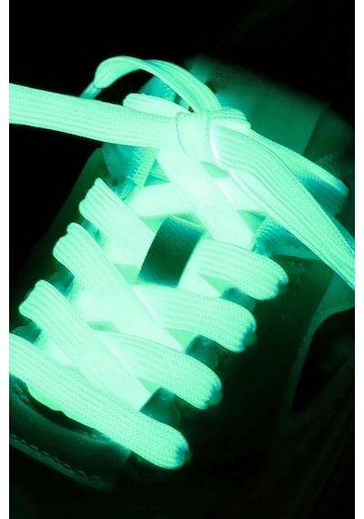 Hapshoe Fosforlu Neon Mavi 1 Cm Kalınlığında 1 Çift Yassı Spor Ayakkabı Bağcığı Mavi