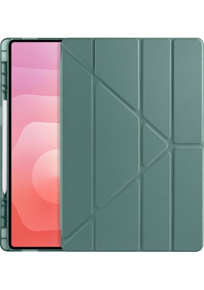 Galaxy Tab S11 Ultra Premium Tri-folding Kalem Bölmeli Standlı Koruyucu Tablet Kılıfı Klasik