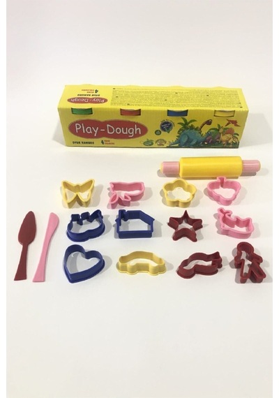 Oyun Hamuru Ve Oyun Hamuru Kalıbı Seti 450 Gr 4 Yeşil/kırmızı/mavi/sarı