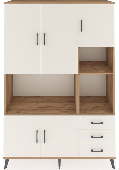 Hyperion Dolap 9 Raflı 3 Çekmeceli 5 Kapaklı 132x44x195 Çam-a... Çam