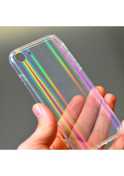 Apple Uyumlu iPhone   Se 2022 Zore Rainbow Kılıf  -renksiz Renksiz