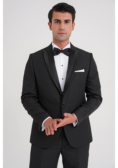 Efor Black 083 Takım Slim Siyah Siyah