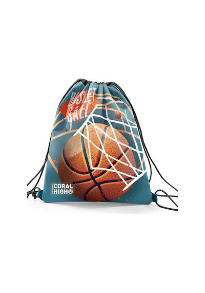 Coral High Kids Nefti Turuncu Basketbol Desenli İpli Büzgülü Sırt Çantası 12653 Turuncu
