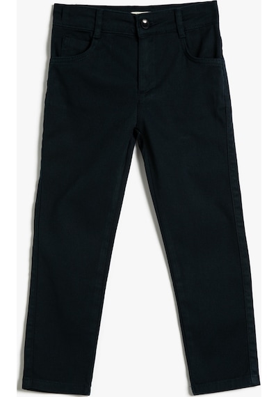 Koton Chino Pantolon Cepli Pamuklu Lacivert 4wkb40014tw 4WKB40014TW705 Lacivert