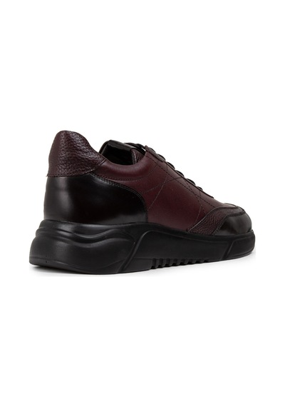 Deery Hakiki Deri Bordo Erkek Sneaker Ayakkabı - 01962Mbrde01 Bordo