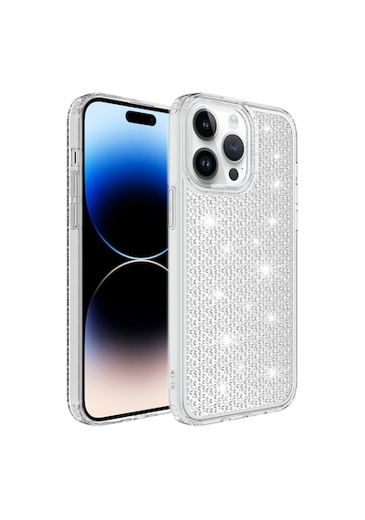 Apple Uyumlu iPhone 14 Pro Max Uyumlu Aihttgli Parlak Tasarımlı Zore Snow Kılıf-renksiz Renksiz -
