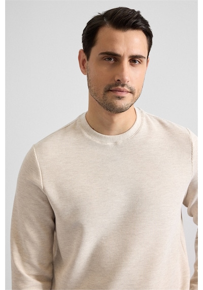 Süvari Bej Regular Düz Bisiklet Yaka Sweatshirt Sw2013700035-bj3 Bej