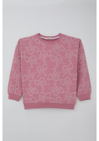 Breeze Kız Çocuk Eşofman Takımı Kurdele Desenli Bel Kısmı Lastikli 9-14 Yaş, Pembe Pembe