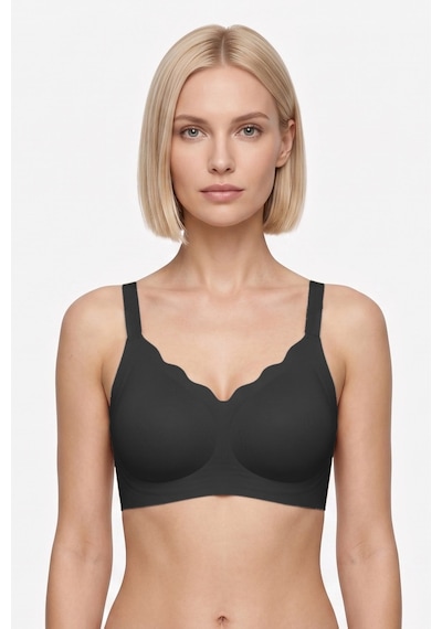 Cottonhill Seamless Bra - Smooth Siyah Lazer Kesim Balensiz Ayarlanabilir Askılı Dikişsiz Kadın Sütyen