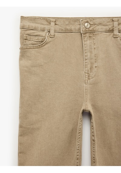 Koton Pamuklu Normal Bel Düğmeli Dar Kesim Kısa İspanyol Paça Pantolon -kick Flare Jeans Kahverengi 7wal40100mw Kahve Koton Pamuklu Normal Bel Düğmeli Dar Kesim Kısa İspanyol Paça Pantolon -kick Flare Jeans Kahverengi 7wal40100mw Kahve