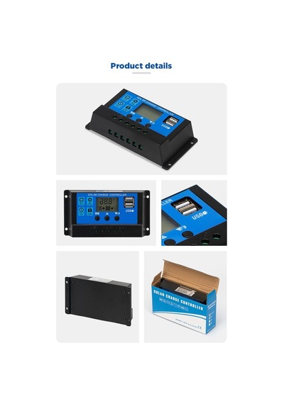 Güneş Paneli Şarj Kontrol Cihazı Regülatörü 20a 12v 24v Lcd Ekran Çift Usb Çıkışlı Pwm Akü Şarj Regülatörü Solar Panel Kelektronik
