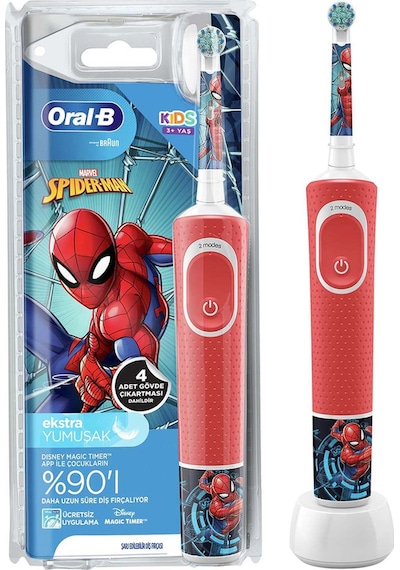 Oral-B D100 Kids Elektrikli Şarj Edilebilir Diş Fırçası Spiderman