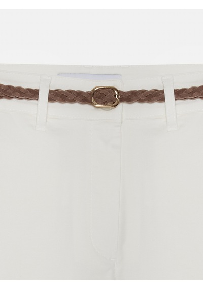 Dilvin 72664 Kemerli Chıno Pantolon-beyaz