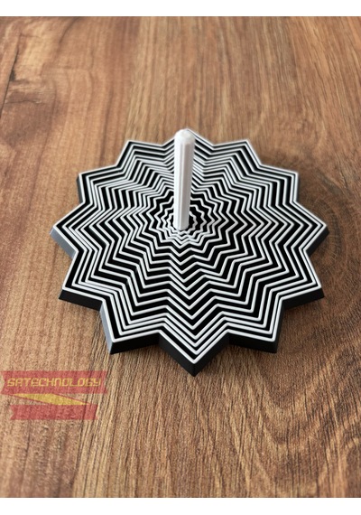 Hareketli Fidget Stress Yıldız Dönen Stres Oyuncağı, Dikkat Ve Odaklanma Oyuncağı Siyahbeyaz