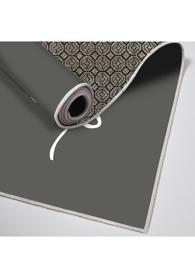 Dijital Kaymaz Yıkanabilir Mutfak Banyo Salon Paspas Halısı Trend Modern Al4012 gri