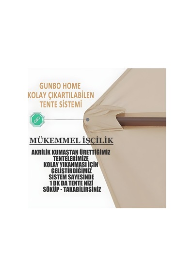 3 Mt 8 Kaburga Full Demir 21 Kg Bej Bahçe Şemsiyesi Full Set Havuz Şemsiyesi Büyük Şemsiye