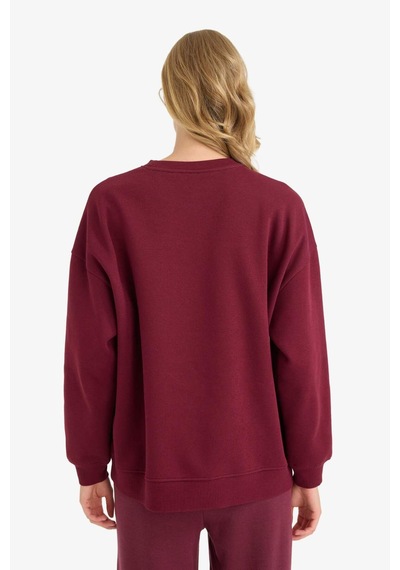 Defacto Oversize Geniş Kalıp Bisiklet Yaka Basic Düz Kalın Sweatshirt F9628ax25aubr115 Bordo Defacto Oversize Geniş Kalıp Bisiklet Yaka Basic Düz Kalın Sweatshirt F9628ax25aubr115 Bordo