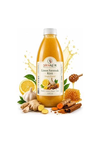 Limon Sarımsak Kürü Zencefilli Zerdeçallı Propolisli Tarçınlı 1000 ml 60 Gün Dinlendirilmiş