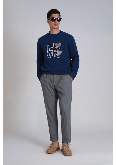 Lufian Pıtcher Erkek Sweatshirt Saks Saks 112030138100240 Saks