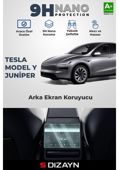 S-dizayn Tesla Model Y Jüniper 8 İnç 9h Nano Arka Yolcu Tablet Ekran Koruyucu Parlak 2025 Üzeri A+ Kalite