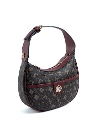 Silver Polo Sp1194 Kadın Omuz Çantası Monogram Kahve Sarı-bordo