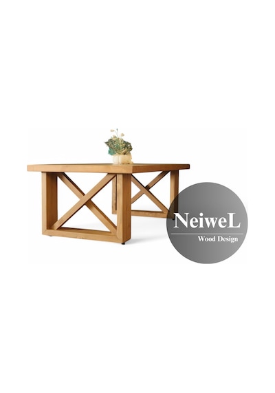 Neiwel Nuse Doğal Ahşap Sehpa-70-120 Açık Ceviz
