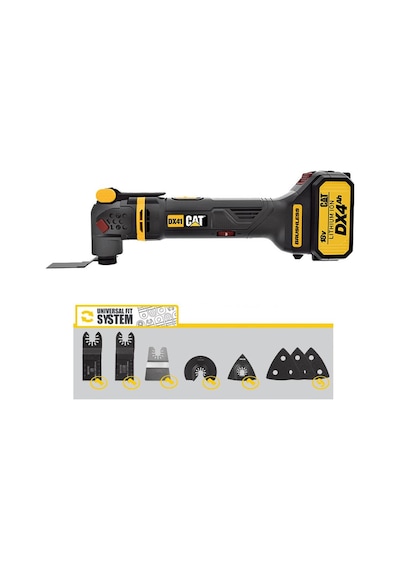 Cat Dx41 18volt/4.0ah Li-ion Tek Akülü Kömürsüz Profesyonel Çok Amaçlı Devir Ayarlı Raspalama+14 Adet Aksesuar