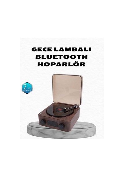 Gece Lambası Bluetooth Hoparlör Dijital Saat Çok Fonksiyonlu Su Dalgası Işıklı -
