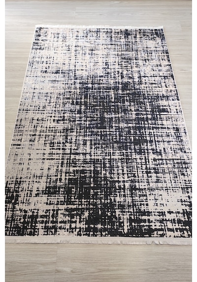Modern Gri Yıkananabilir Mutfak Halısı Kaymaz Dekoratif Kilim