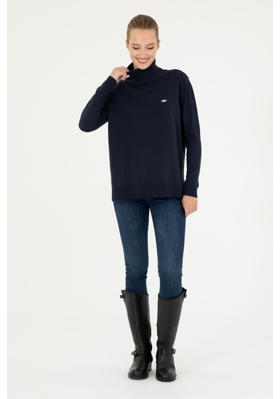 U.S. Polo Assn. Kadın Lacivert Basic Boğazlı Kazak 50294570-VR033 U.S. Polo Assn. Kadın Lacivert Basic Boğazlı Kazak 50294570-VR033