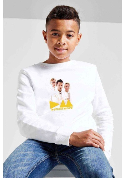 Tshirthane Depeche Mode Baskılı Unisex Çocuk Beyaz Sweatshirt (534762016) Beyaz