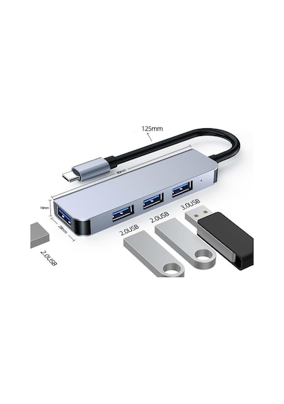 Type-C 1xUSB 3.0 3xUsb 2.0 HUB Otg Çoğaltıcı Adaptörü BYL-2013T