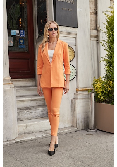 Jument Kapri Truvakar Kol Süs Cepli Kopçalı Likralı Kumaş Ofis Stili Blazer Ceket-mango