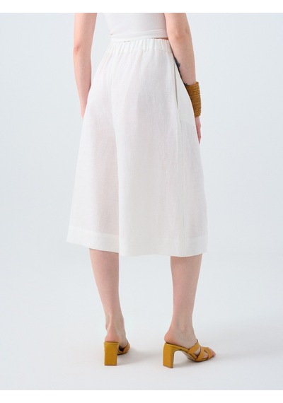 Culotte Fit Kadın Pantolon Ekru