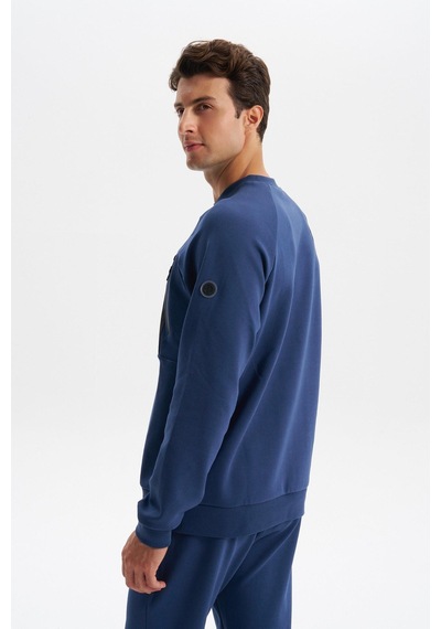 AR-MA Arma Erkek Slim Fit Scuba Interlok Bisiklet Yaka Sweatshirt Ön Sol Fermuarlı Cepli, Sol Kolda Etiketli K30124685402 İndigo-i1 AR-MA Arma Erkek Slim Fit Scuba Interlok Bisiklet Yaka Sweatshirt Ön Sol Fermuarlı Cepli, Sol Kolda Etiketli K30124685402 İndigo-i1