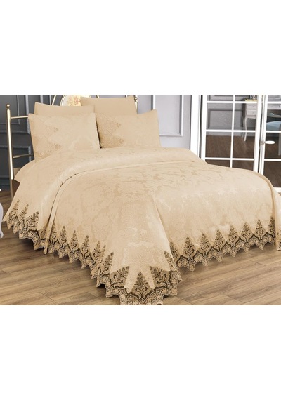 Çeyiz Diyarı Ivory Çift Kişilik Pike Takımı Bej