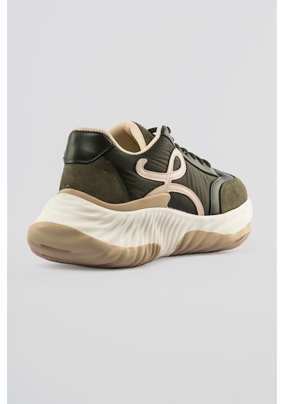 Mubiano Kadın Sneaker Kalın Tabanlı Bağcıklı Spor Ayakkabı Kairo Haki Haki