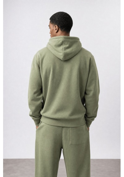 Erkek Respire Basic Oversize Zip Küf