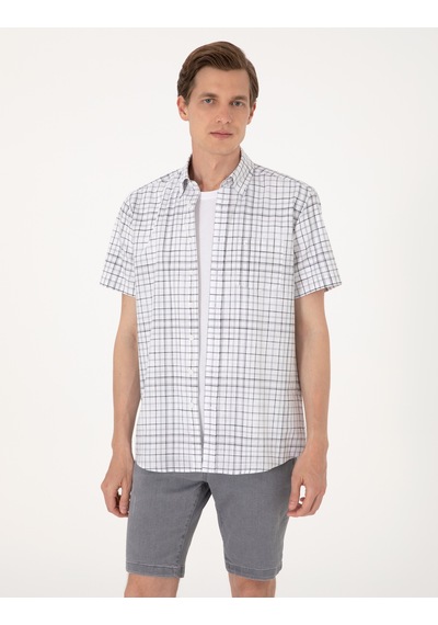 Pierre Cardin Erkek Gri Gömlek Kısa Kollu 50303387-vr024 Gri